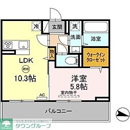 ディールーム石丸 1LDKの間取図画像