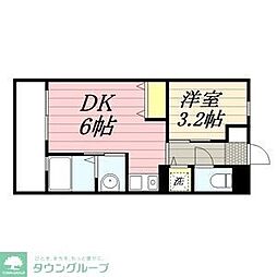リード桜坂 1DKの間取図画像