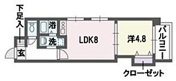 グラヴィス平尾 1LDKの間取図画像