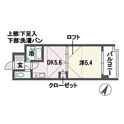 グランフォート平和 1DKの間取図画像