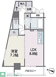 アビターレ春吉 1LDKの間取図画像