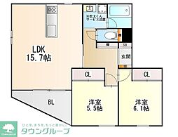 フォルモサ高砂 2LDKの間取図画像