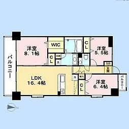 クレスティ藤崎 3LDKの間取図画像