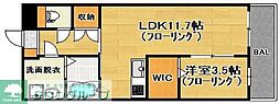 リヴェール学研都市 1LDKの間取図画像