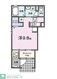 フローラ16 ワンルームの間取図画像