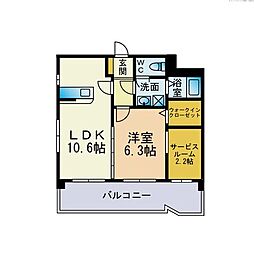 クラジューペール 1LDKの間取図画像