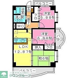 プレミール拾六町 3LDKの間取図画像