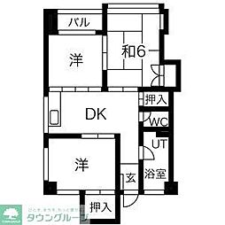昭代コーポ 3DKの間取図画像