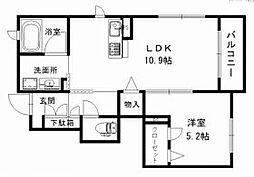 theTerrace別府 1LDKの間取図画像