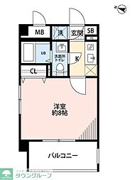 サヴォイグランデス 1Kの間取図画像
