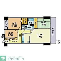 ベルメゾン赤坂フォレスト 3LDKの間取図画像