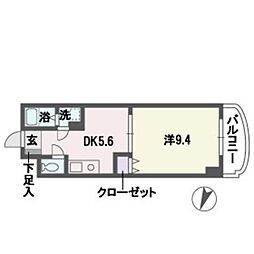 イング大宮 1DKの間取図画像