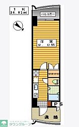 ロイヤル日赤通80 1Kの間取図画像