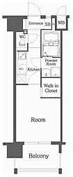 エンクレスト天神メルス2 1Kの間取図画像