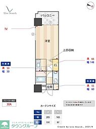 エステート・モア天神STUDIO 1Kの間取図画像