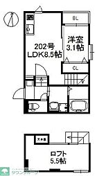 スコルピオ姪浜 1LDKの間取図画像