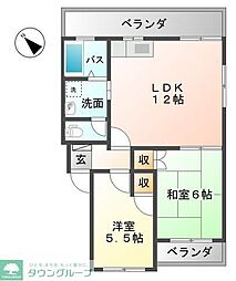 アントレ21 2LDKの間取図画像
