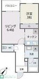 カメリアガーデン 1LDKの間取図画像