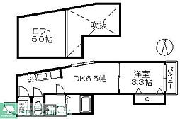 リバティー・JK 1DKの間取図画像