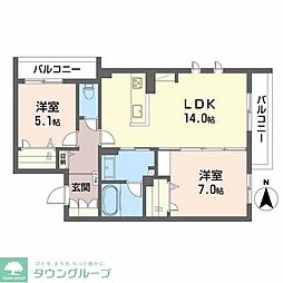 シャーメゾンステージ松山 2LDKの間取図画像