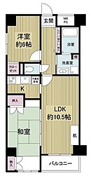フォレステージュ天神 2LDKの間取図画像