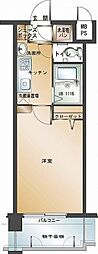 エンクレスト大手門2 1Kの間取図画像