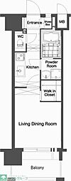 エンクレスト天神メルス 1Kの間取図画像