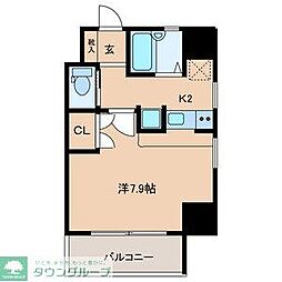 楠原ビル 1Kの間取図画像