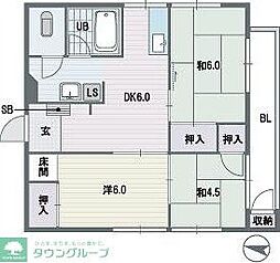 プレシード鳥飼 3DKの間取図画像
