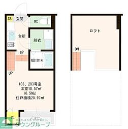 アンコール七隈 1Kの間取図画像