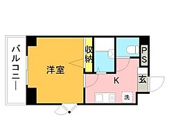 ル・ソレイユ21 1Kの間取図画像