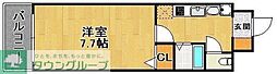 サンセット室見 1Kの間取図画像