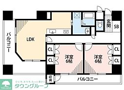 ビュートリアムビル 2LDKの間取図画像