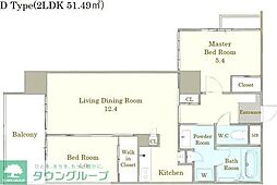 OnePaseo 2LDKの間取図画像