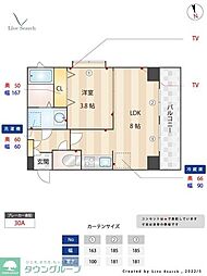ベリーノ藤崎南 1LDKの間取図画像