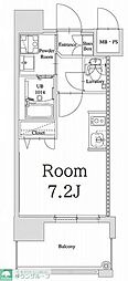 エンクレスト天神GLEE ワンルームの間取図画像