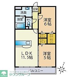 カーサ・パルチェ 2LDKの間取図画像