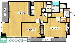 ファーネスト西新 2LDKの間取図画像