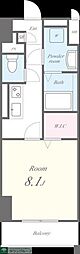 APL-tage西新 1Kの間取図画像
