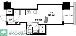 レジディア西新 ワンルームの間取図画像