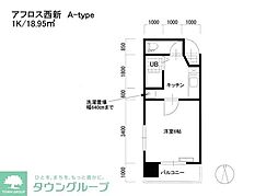 テングッド祖原パーク 1Kの間取図画像
