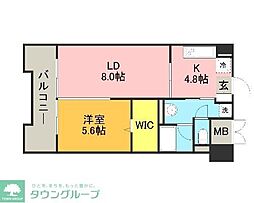 キルンズ高取 1LDKの間取図画像