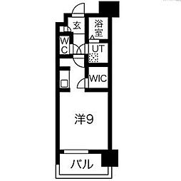 エクセレンシア天神 ワンルームの間取図画像