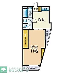 なるスペースリブ 1DKの間取図画像