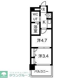 F.PARC西新 2Kの間取図画像