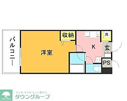ヴィラ・フォーレ姪浜 1Kの間取図画像