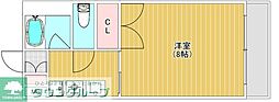 ペルル・アロ那の川 1Kの間取図画像