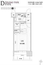 グランフォーレ大名プレミア ワンルームの間取図画像