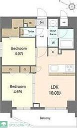 S-RESIDENCE薬院aureate 2LDKの間取図画像
