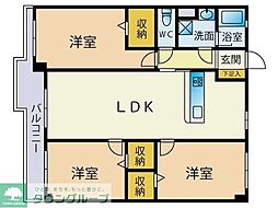 壱岐センタービル135 3LDKの間取図画像